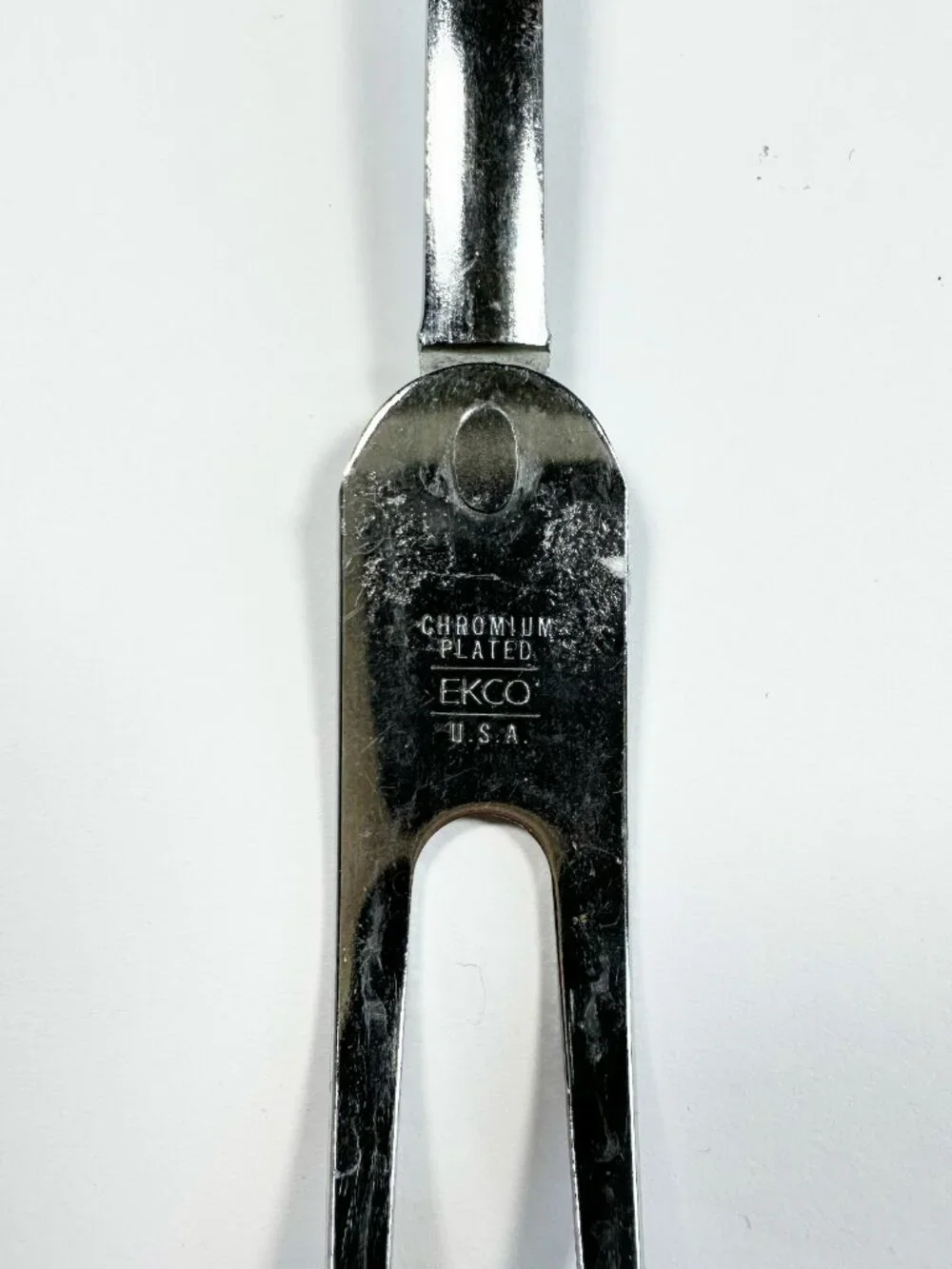 EKCO Chromium Plated Utensil Set Of Two Fork &‎ Slotted Spoon Orange Handles